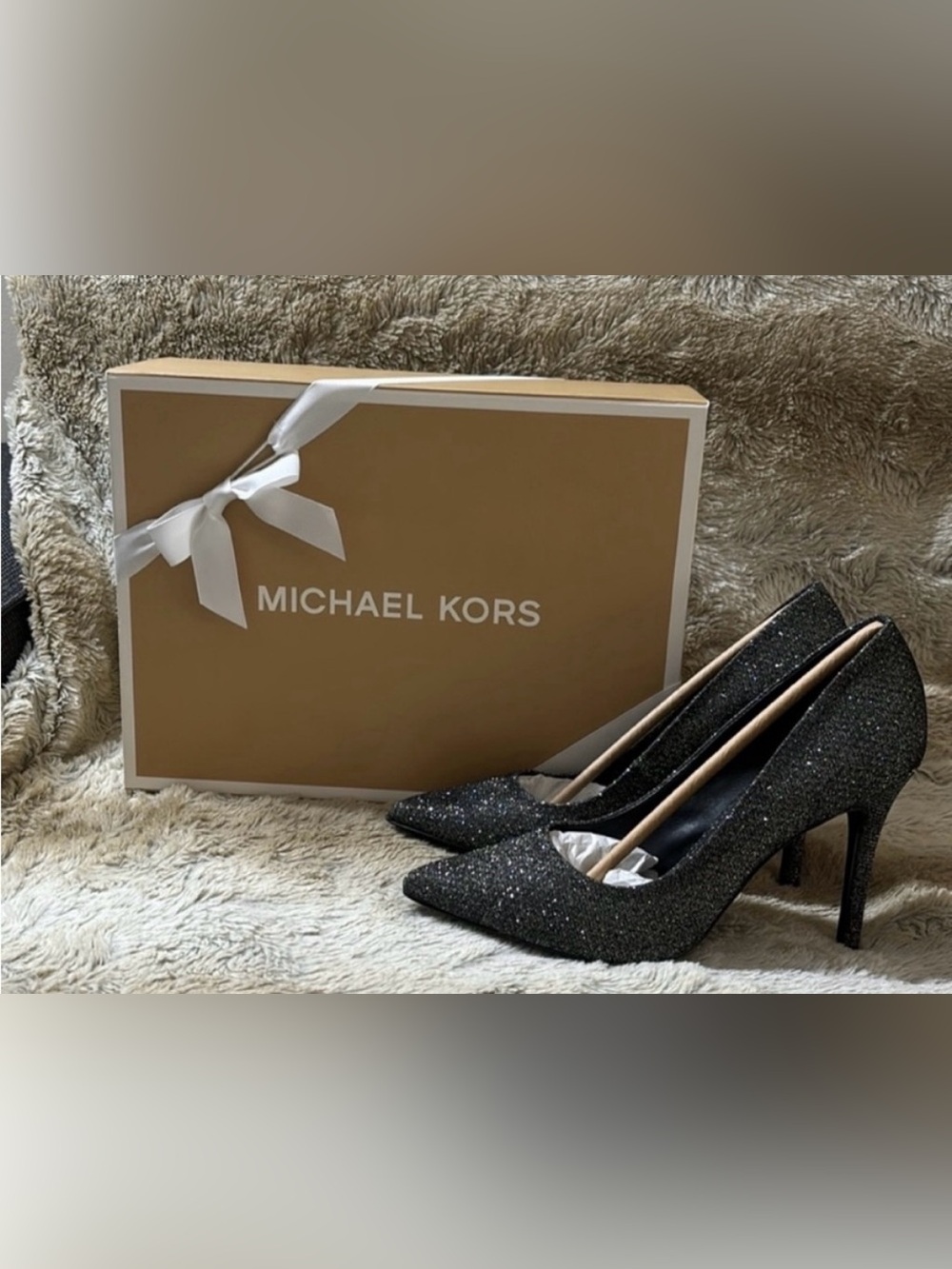 Michael Kors Claire Glitter Heels Size 7 - NEW